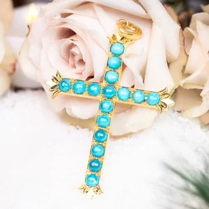 Victor Velyan Turquoise Cross Pendant