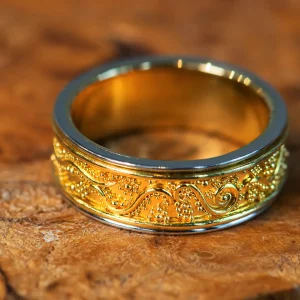 Zaffiro Gold Granulation Band