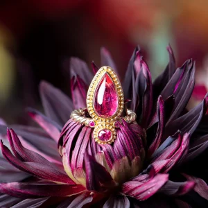 Zaffiro Tourmaline, Cherry Spinel and Sapphire Ring