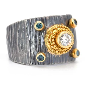 Zaffiro Wide Diamond Ring